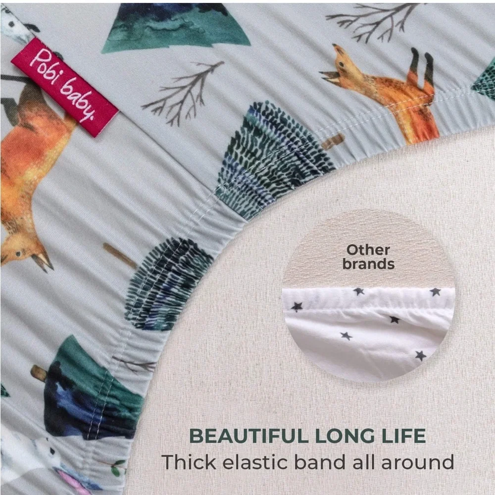Printed Woodland Tree & Fox Duvet Cover Set - White & Gray